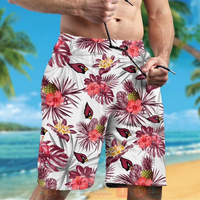 BEST NFL Arizona Cardinals Pink Hibiscus Flower Hawaii Shirt, Short 5 NFL Arizona Cardinals Pink Hibiscus Flower Hawaiian Shirt Short 1 2 3 4