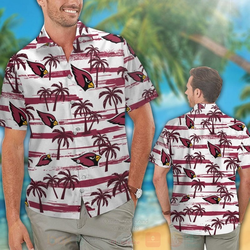 BEST NFL Arizona Cardinals Red-White Hawaii Shirt, Short 12 NFL Arizona Cardinals Red White Hawaiian Shirt Short