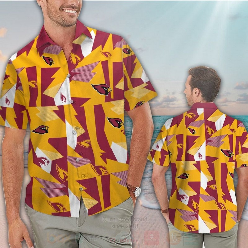 BEST NFL Arizona Cardinals Red-Yellow Hawaii Shirt, Short 13 NFL Arizona Cardinals Red Yellow Hawaiian Shirt Short
