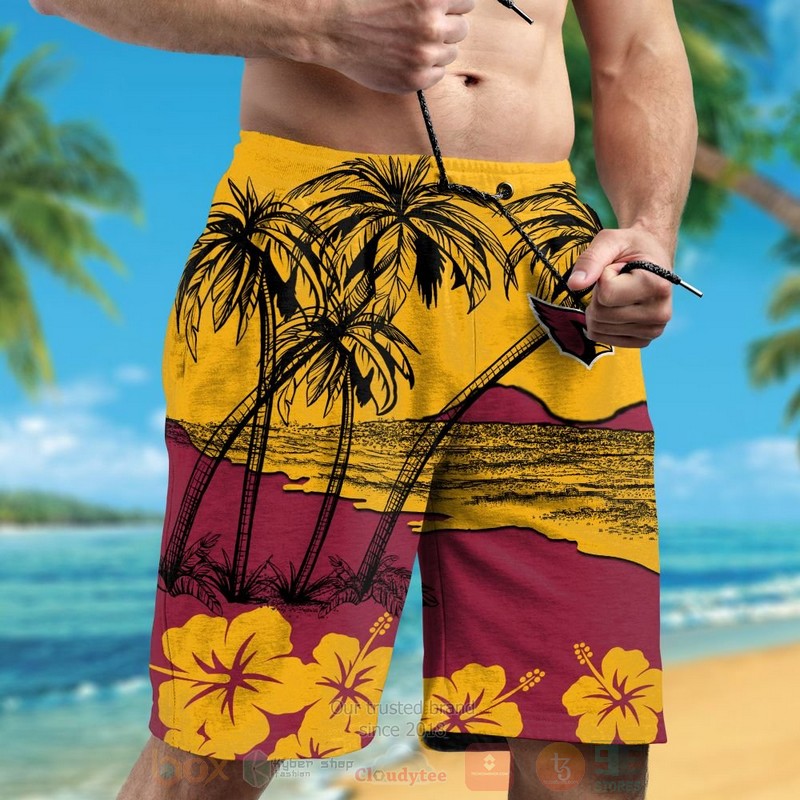 BEST NFL Arizona Cardinals Red-Yellow Hibiscus Hawaii Shirt, Short 5 NFL Arizona Cardinals Red Yellow Hibiscus Hawaiian Shirt Short 1 2 3 4