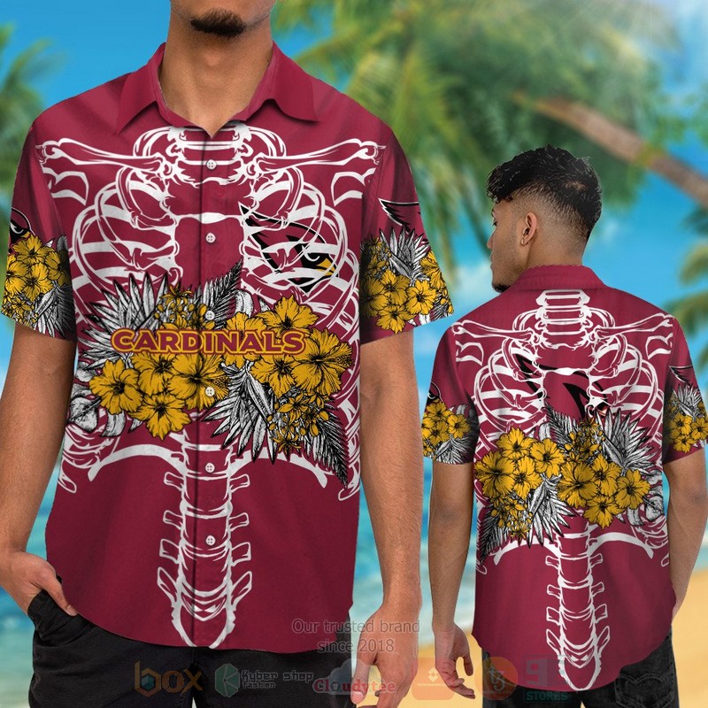 BEST NFL Arizona Cardinals Skeleton Hawaii Shirt, Short 2 NFL Arizona Cardinals Skeleton Hawaiian Shirt Short 1