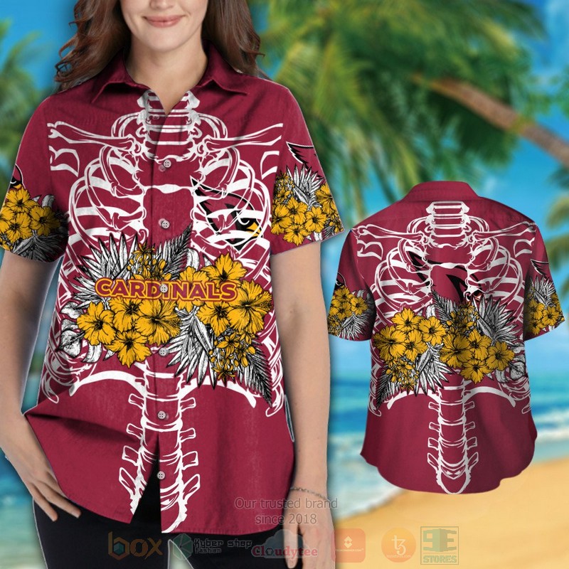 BEST NFL Arizona Cardinals Skeleton Hawaii Shirt, Short 3 NFL Arizona Cardinals Skeleton Hawaiian Shirt Short 1 2