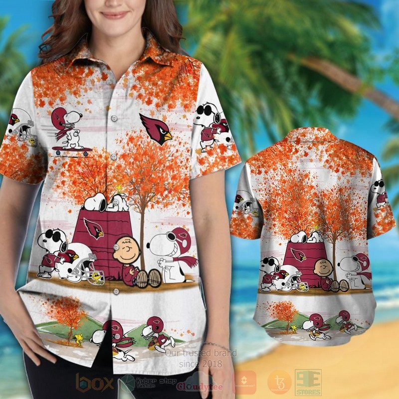 BEST NFL Arizona Cardinals Snoopy Autumn Hawaii Shirt, Short 3 NFL Arizona Cardinals Snoopy Autumn Hawaiian Shirt Short 1 2