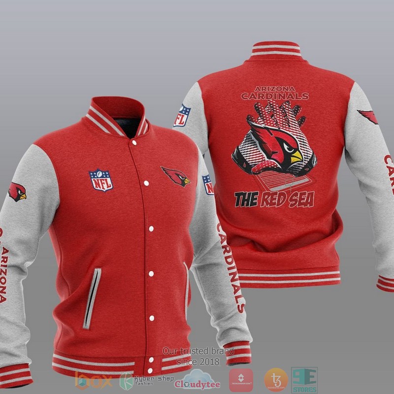 NFL Arizona Cardinals The Sea Red Varsity Jacket 5 NFL Arizona Cardinals The Sea Red Varsity Jacket 1 2 3 4