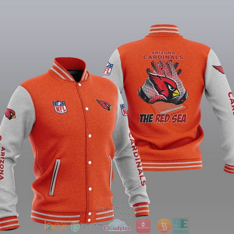 NFL Arizona Cardinals The Sea Red Varsity Jacket 6 NFL Arizona Cardinals The Sea Red Varsity Jacket 1 2 3 4 5