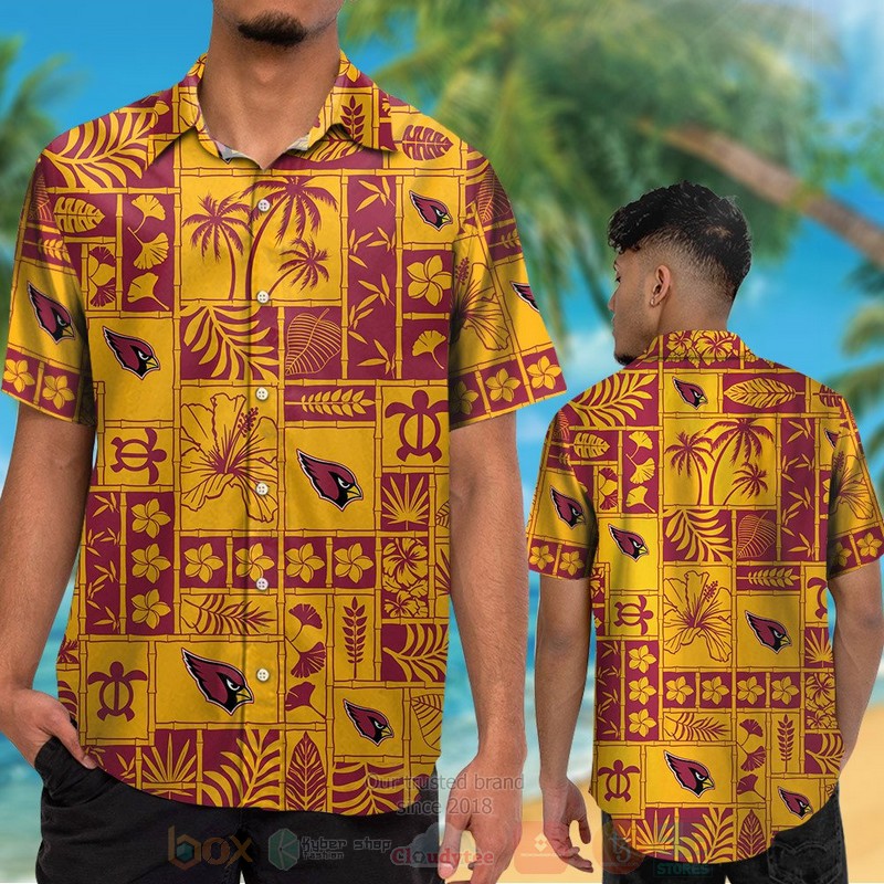 BEST NFL Arizona Cardinals Turtle and Hibiscus Flower Hawaii Shirt, Short 2 NFL Arizona Cardinals Turtle and Hibiscus Flower Hawaiian Shirt Short 1