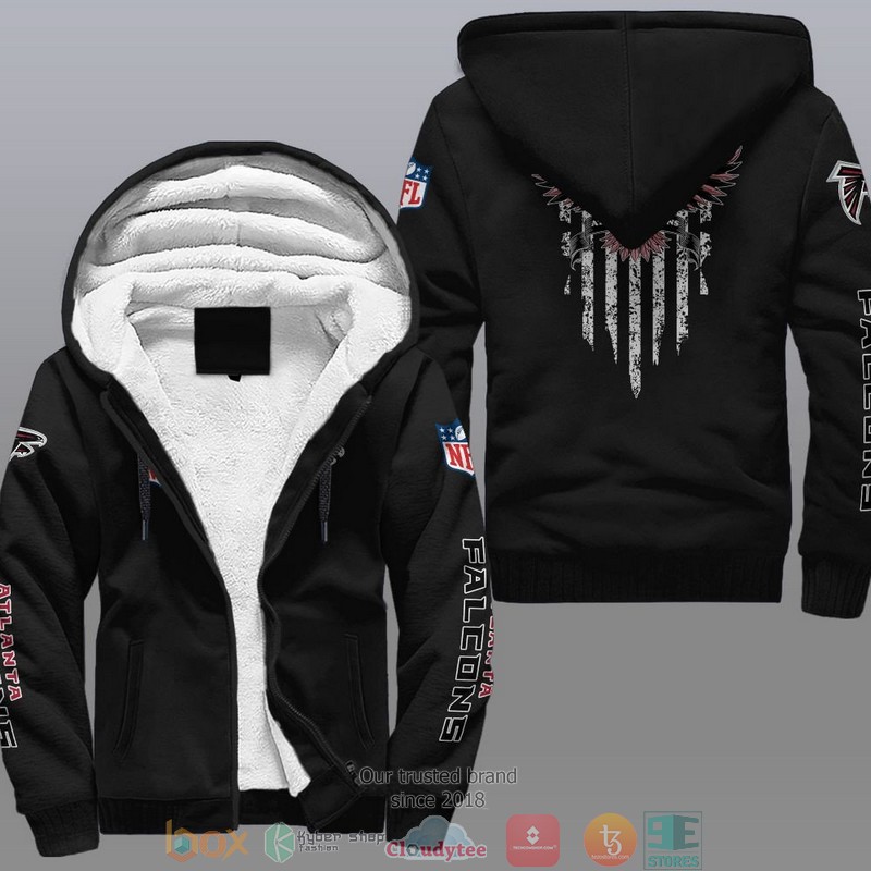 NFL Atlanta Falcons Eagle American Flag Fleece Hoodie