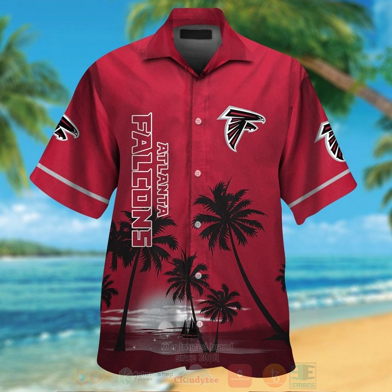 BEST NFL Atlanta Falcons Full Drak Red Hawaii Shirt, Short 13 NFL Atlanta Falcons Full Drak Red Hawaiian Shirt Short