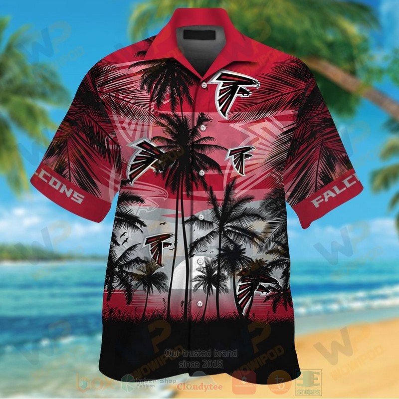 BEST NFL Atlanta Falcons Grey-Black Hawaii Shirt, Short 1 NFL Atlanta Falcons Grey Black Hawaiian Shirt Short