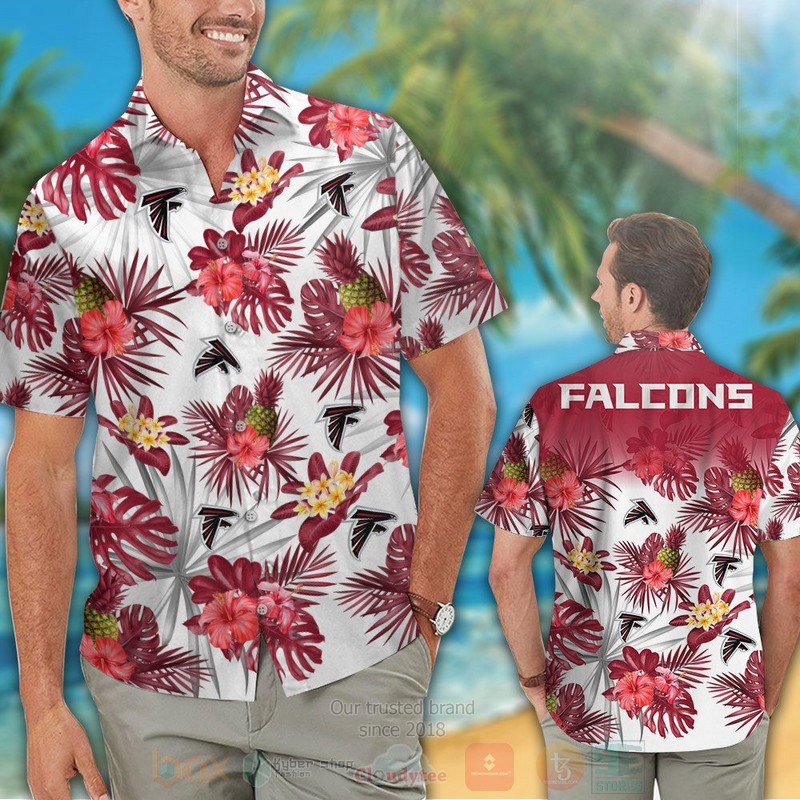 BEST NFL Atlanta Falcons Hibiscus Flower Hawaii Shirt, Short 2 NFL Atlanta Falcons Hibiscus Flower Hawaiian Shirt Short 1