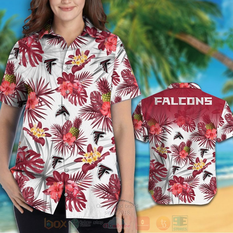 BEST NFL Atlanta Falcons Hibiscus Flower Hawaii Shirt, Short 3 NFL Atlanta Falcons Hibiscus Flower Hawaiian Shirt Short 1 2