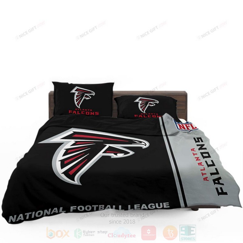 NFL Atlanta Falcons Inspired Black Grey Bedding Set