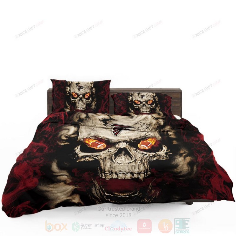 NFL Atlanta Falcons Inspired Skull Bedding Set