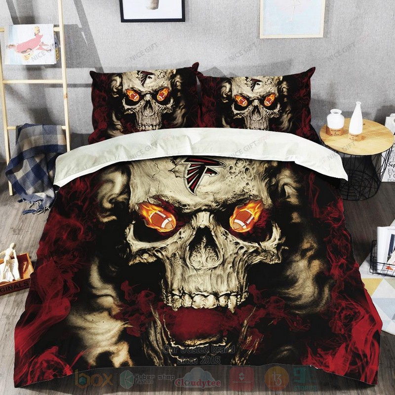 NFL Atlanta Falcons Inspired Skull Bedding Set 1