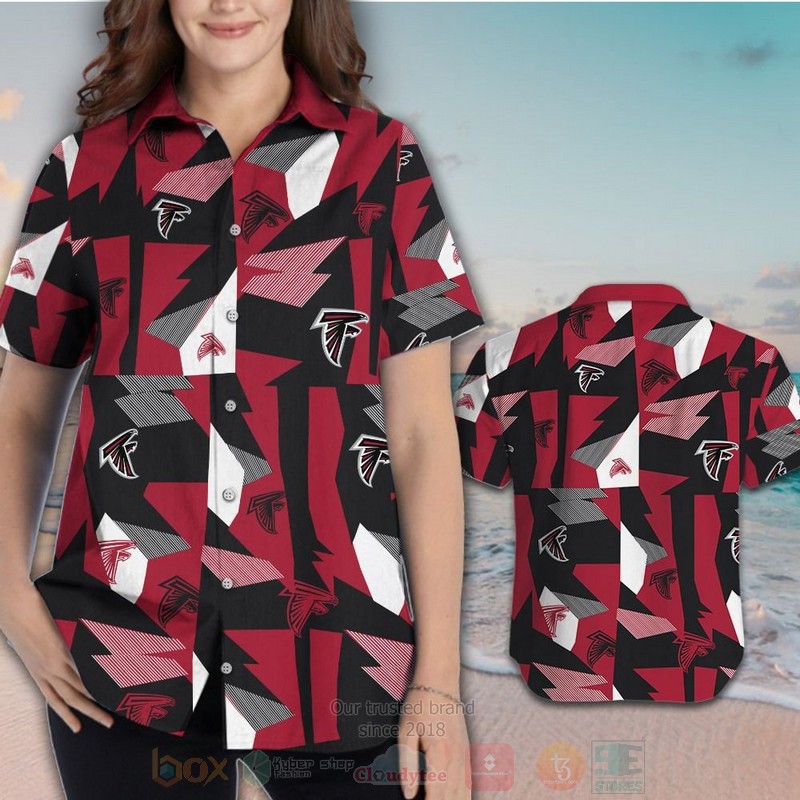 BEST NFL Atlanta Falcons Red-Black Hawaii Shirt, Short 3 NFL Atlanta Falcons Red Black Hawaiian Shirt Short 1 2