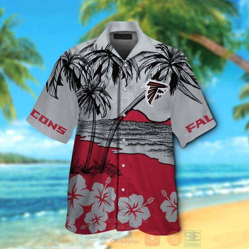 BEST NFL Atlanta Falcons Red-Grey Hawaii Shirt, Short 12 NFL Atlanta Falcons Red Grey Hawaiian Shirt Short