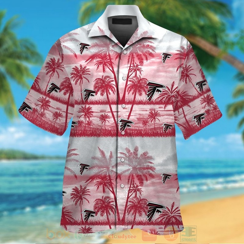BEST NFL Atlanta Falcons Red-White Coconut tree Hawaii Shirt, Short 12 NFL Atlanta Falcons Red White Coconut tree Hawaiian Shirt Short