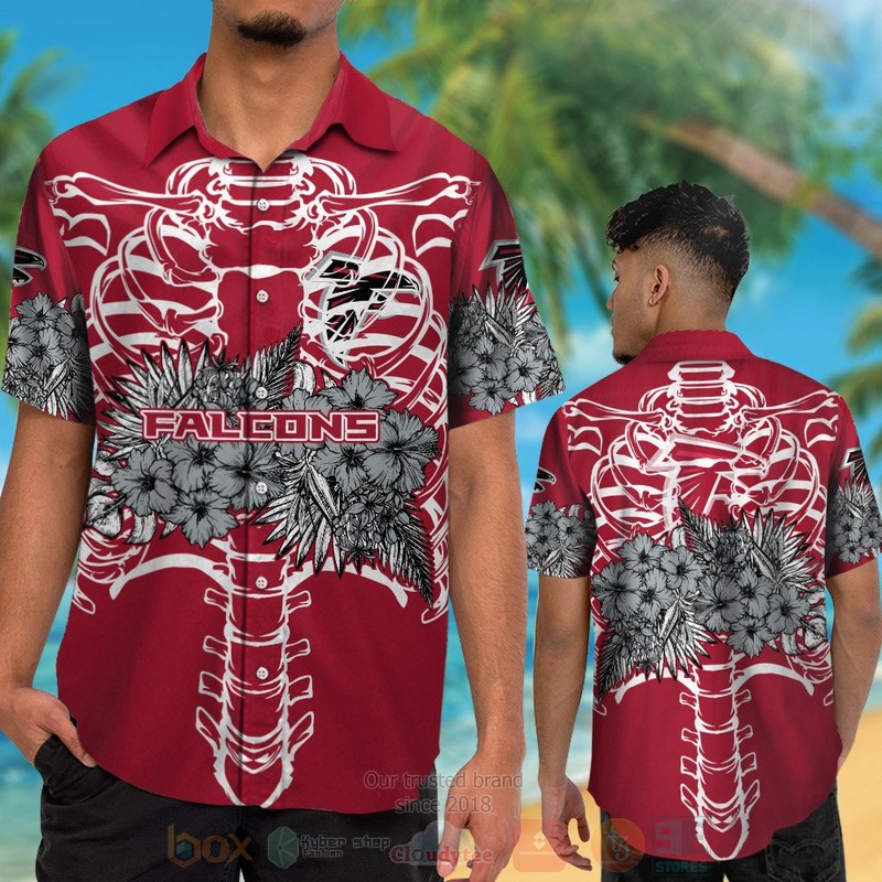 BEST NFL Atlanta Falcons Skeleton Hawaii Shirt, Short 2 NFL Atlanta Falcons Skeleton Hawaiian Shirt Short 1