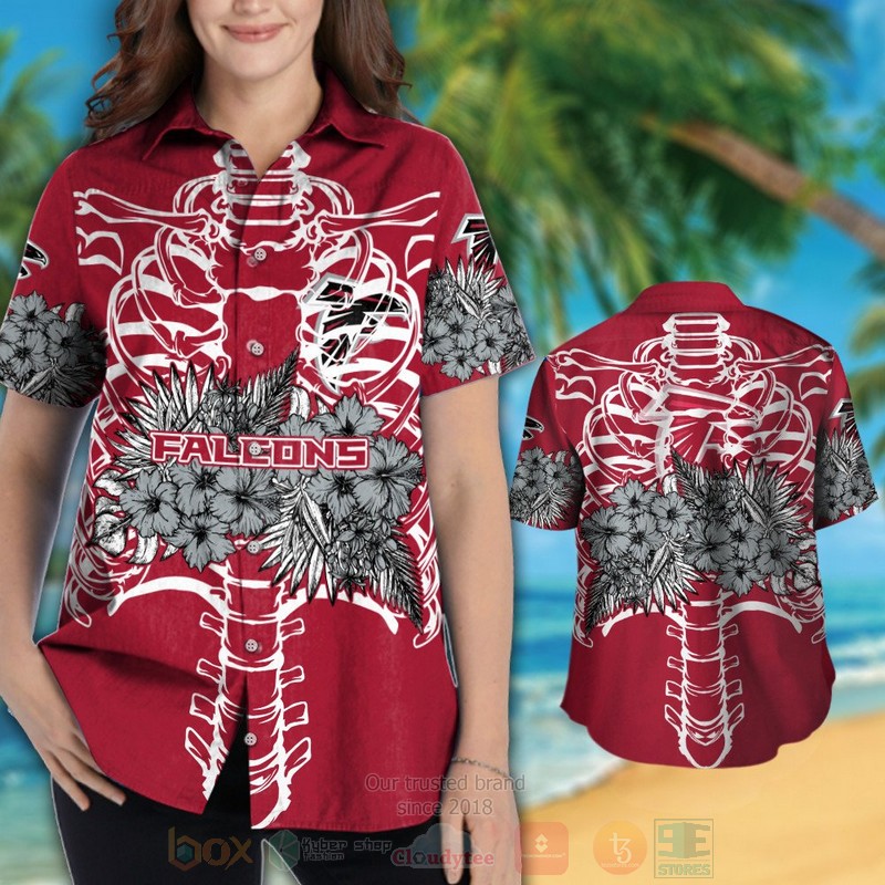 BEST NFL Atlanta Falcons Skeleton Hawaii Shirt, Short 3 NFL Atlanta Falcons Skeleton Hawaiian Shirt Short 1 2