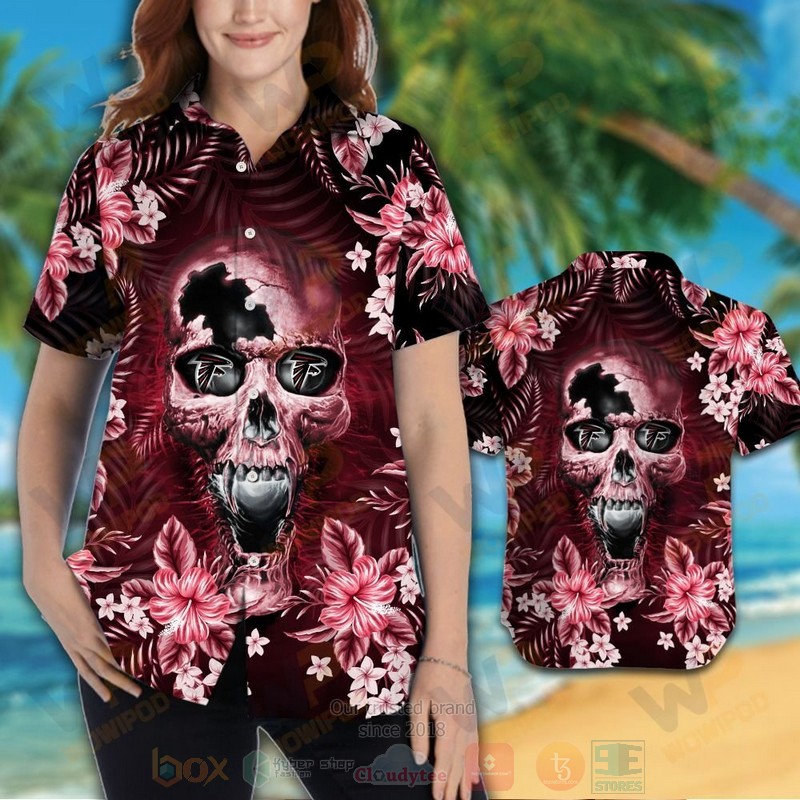 BEST NFL Atlanta Falcons Skull Hawaii Shirt, Short 3 NFL Atlanta Falcons Skull Hawaiian Shirt Short 1 2