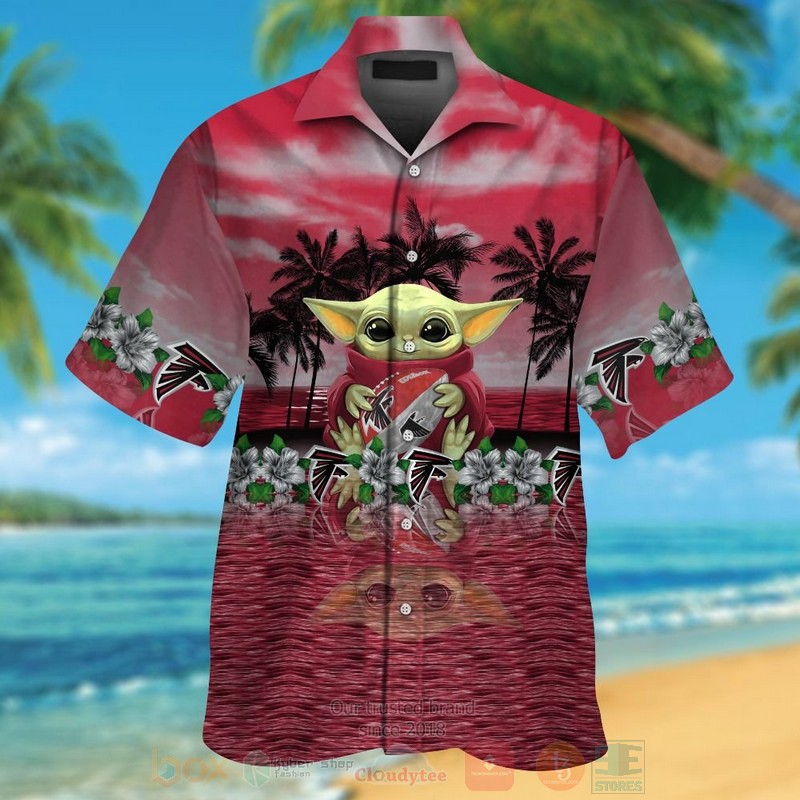 BEST NFL Atlanta Falcons and Baby Yoda Hawaii Shirt, Short 13 NFL Atlanta Falcons and Baby Yoda Hawaiian Shirt Short
