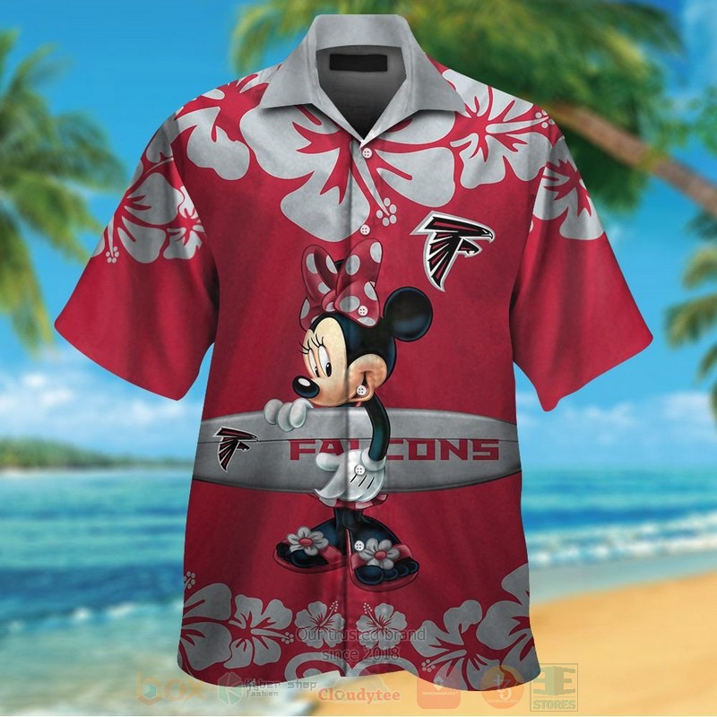 BEST NFL Atlanta Falcons and Minnie Mouse Hawaii Shirt, Short 12 NFL Atlanta Falcons and Minnie Mouse Hawaiian Shirt Short