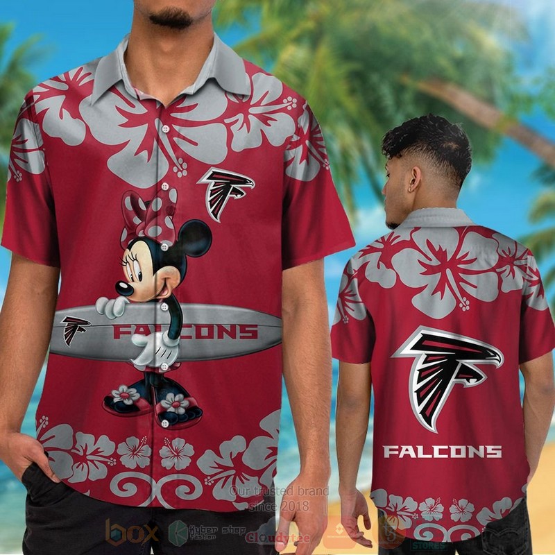 BEST NFL Atlanta Falcons and Minnie Mouse Hawaii Shirt, Short 2 NFL Atlanta Falcons and Minnie Mouse Hawaiian Shirt Short 1