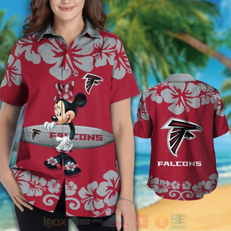 BEST NFL Atlanta Falcons and Minnie Mouse Hawaii Shirt, Short 3 NFL Atlanta Falcons and Minnie Mouse Hawaiian Shirt Short 1 2