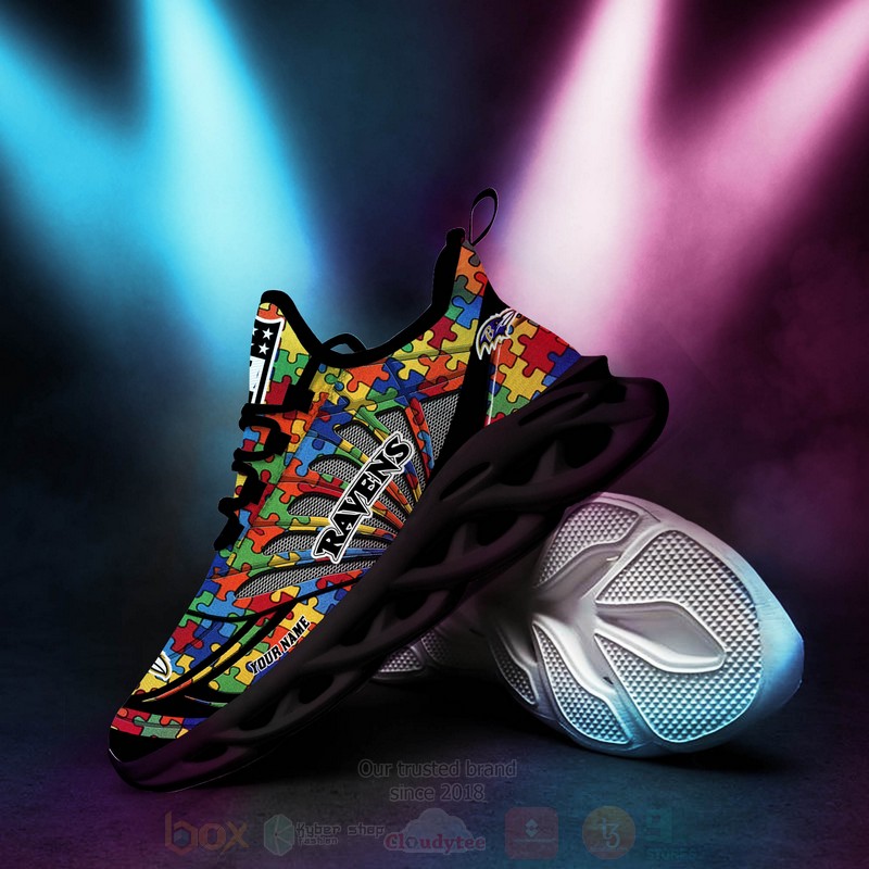 NFL Baltimore Ravens Autism Personalized Clunky Max Soul Shoes 1 2 3 4 5
