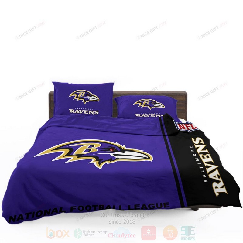NFL Baltimore Ravens Inspired Navy Bedding Set