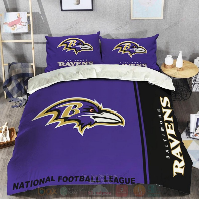 NFL Baltimore Ravens Inspired Navy Bedding Set 1