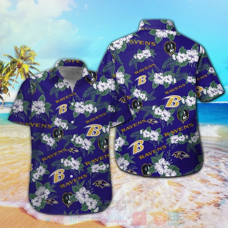 BEST NFL Baltimore Ravens Navy Hawaii Shirt, Short 1 NFL Baltimore Ravens Navy Hawaiian Shirt Short