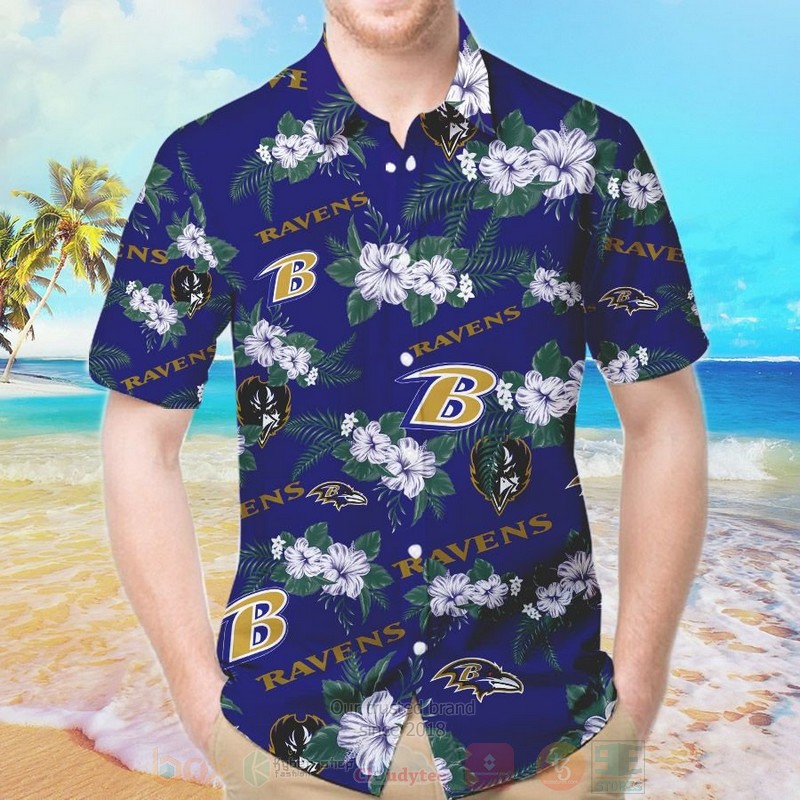 BEST NFL Baltimore Ravens Navy Hawaii Shirt, Short 2 NFL Baltimore Ravens Navy Hawaiian Shirt Short 1