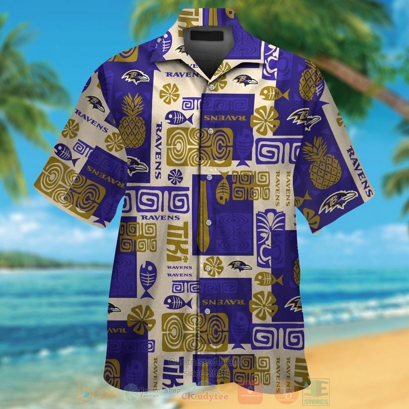 NFL Baltimore Ravens Pineapple Hawaiian Shirt Short