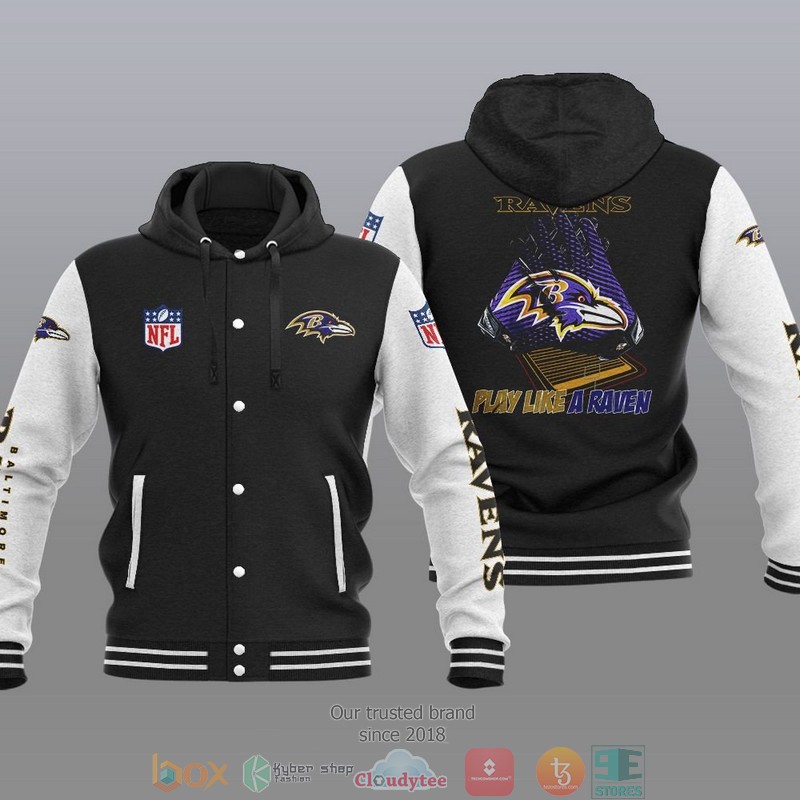 NFL Baltimore Ravens Play Like A Raven Baseball Jacket Hoodie