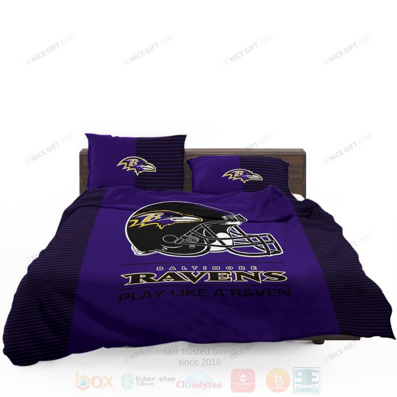 NFL Baltimore Ravens Play Like A Raven Inspired Bedding Set