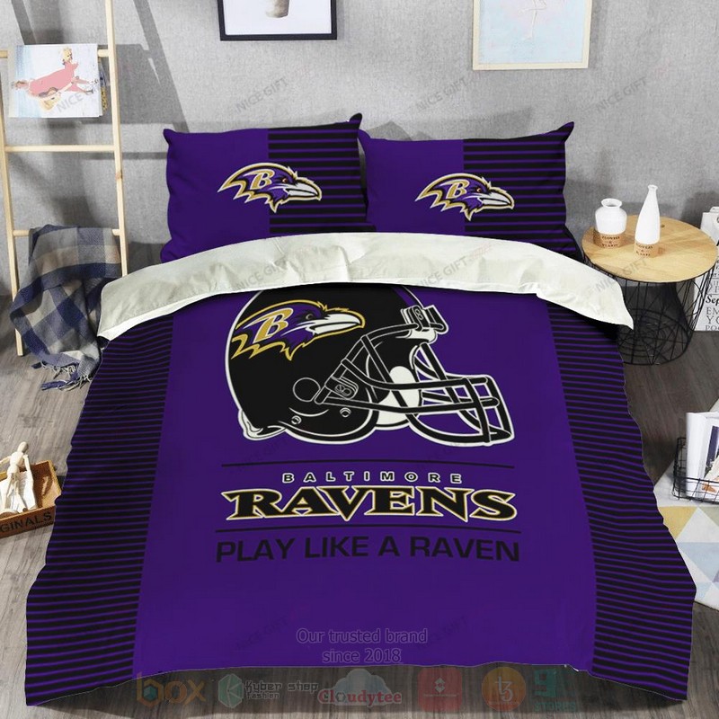 NFL Baltimore Ravens Play Like A Raven Inspired Bedding Set 1