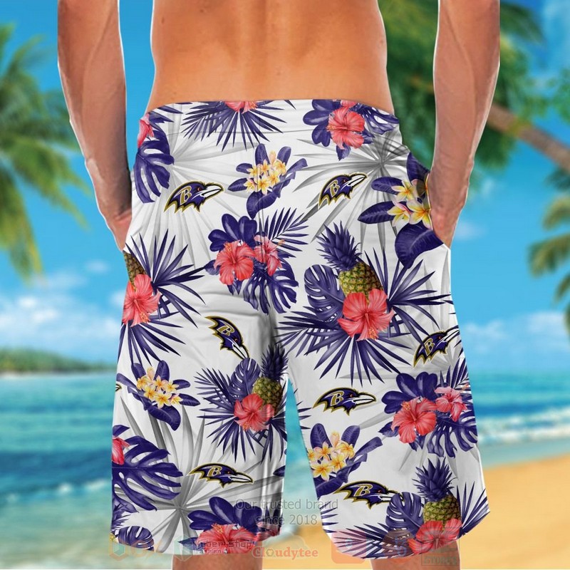 BEST NFL Baltimore Ravens White-Red Hibiscus Flowers Hawaii Shirt, Short 6 NFL Baltimore Ravens White Red Hibiscus Flowers Hawaiian Shirt Short 1 2 3 4 5