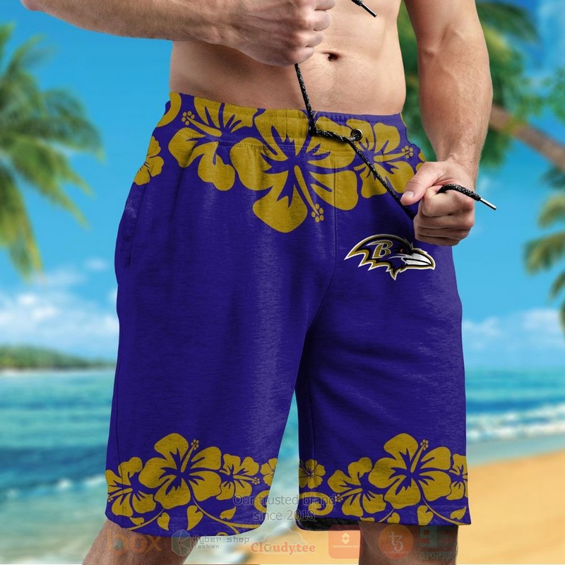 NFL Baltimore Ravens and Snoopy Hawaiian Shirt Short 1 2 3 4
