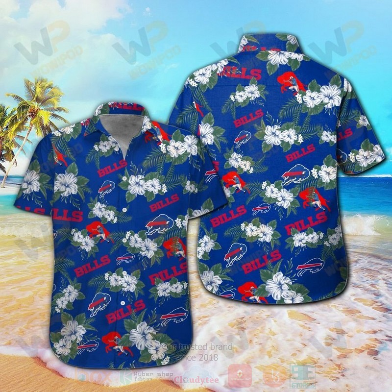 BEST NFL Buffalo Bills Blue-White Hibiscus Hawaii Shirt, Short 13 NFL Buffalo Bills Blue White Hibiscus Hawaiian Shirt Short