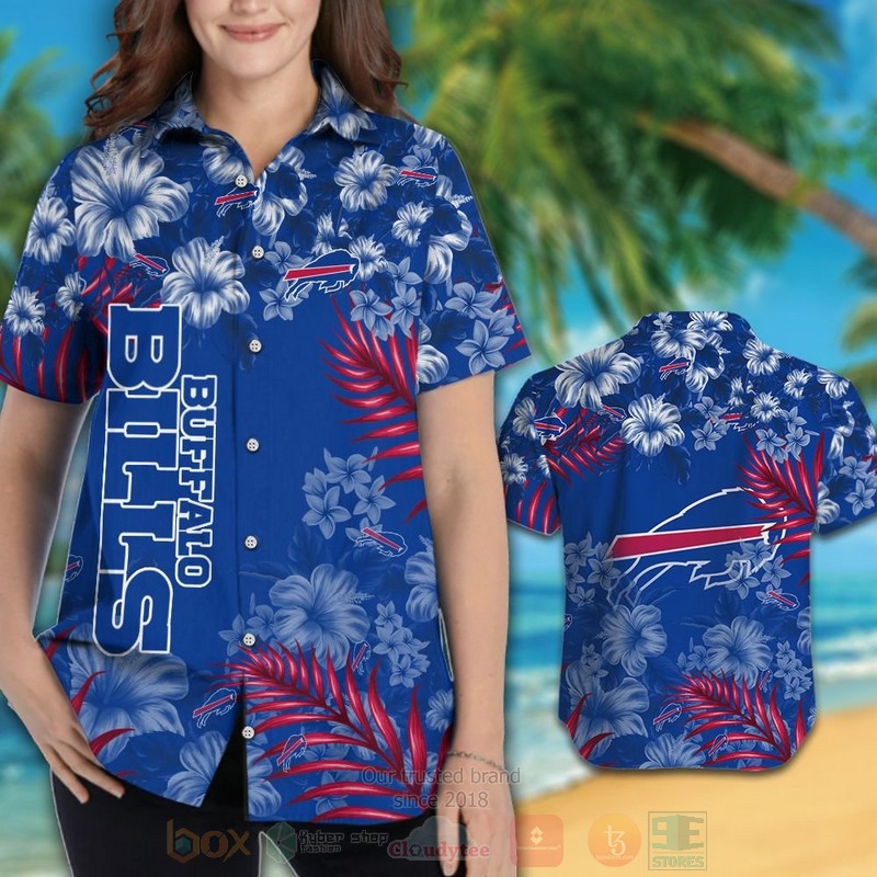 BEST NFL Buffalo Bills Blue Hibiscus Flowers Hawaii Shirt, Short 3 NFL Buffalo Bills Blue Hibiscus Flowers Hawaiian Shirt Short 1 2