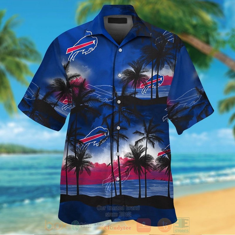 NFL Buffalo Bills Dark Blue Hawaiian Shirt Short