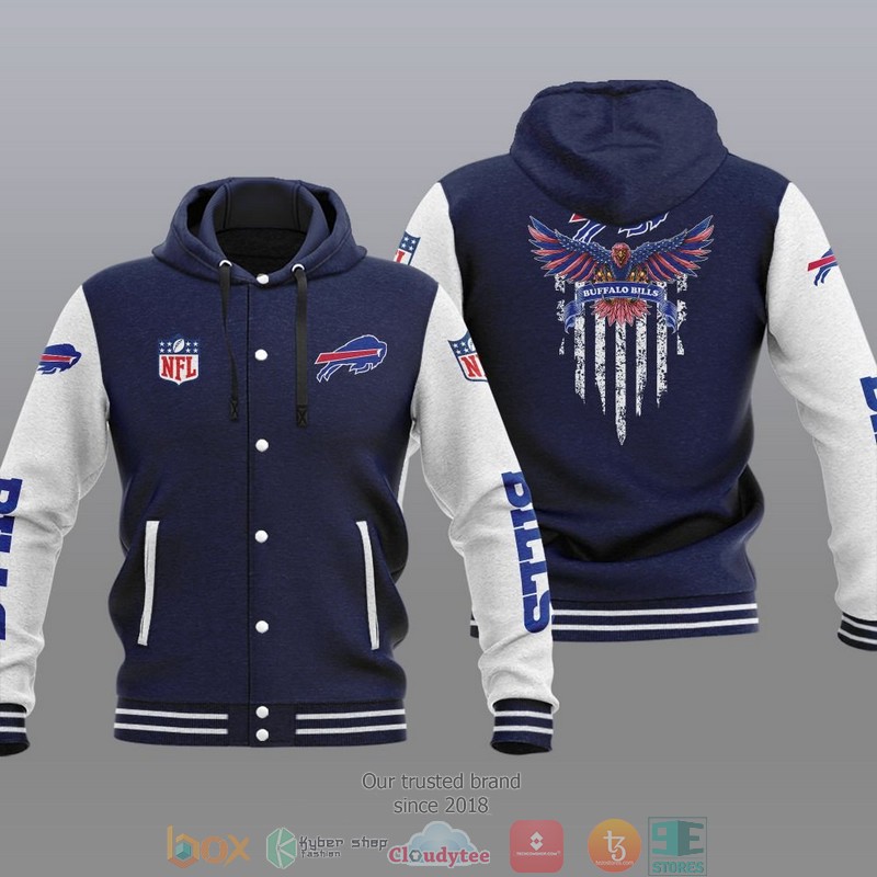 NFL Buffalo Bills Eagle American Flag Baseball Jacket Hoodie
