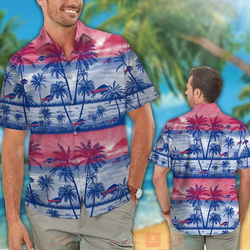 BEST NFL Buffalo Bills Pink-Blue Hawaii Shirt, Short 2 NFL Buffalo Bills Pink Blue Hawaiian Shirt Short 1