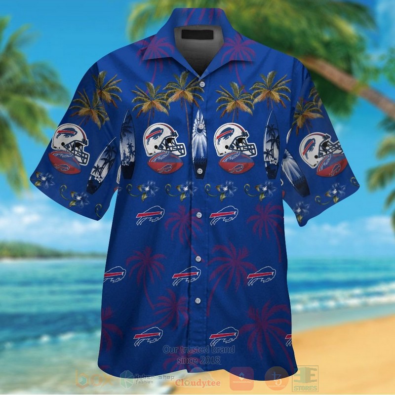 NFL Buffalo Bills Rugby Cap Hawaiian Shirt Short