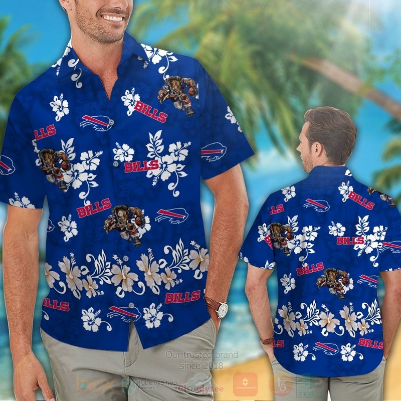 BEST NFL Buffalo Bills White Hibiscus Flowers Hawaii Shirt, Short 2 NFL Buffalo Bills White Hibiscus Flowers Hawaiian Shirt Short 1