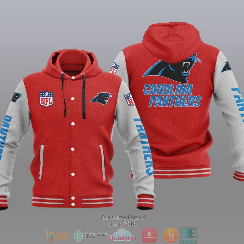 HOT Carolina Panthers Varsity Hoodie Jacket 5 NFL Carolina Panthers Baseball Jacket Hoodie 1 2 3 4