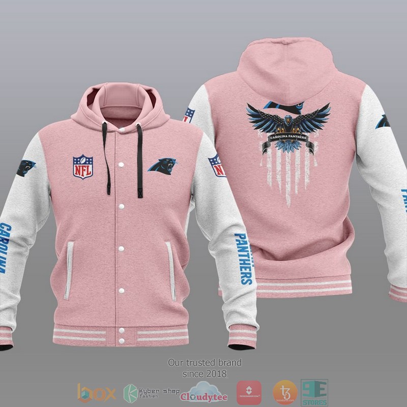 HOT Carolina Panthers Eagle American Flag Varsity Hoodie Jacket 4 NFL Carolina Panthers Eagle American Flag Baseball Jacket Hoodie 1 2 3