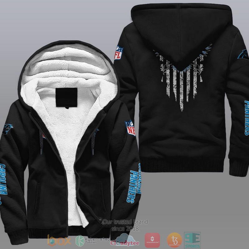 HOT Carolina Panthers Eagle American Flag 3D Fleece Hoodie 9 NFL Carolina Panthers Eagle American Flag Fleece Hoodie