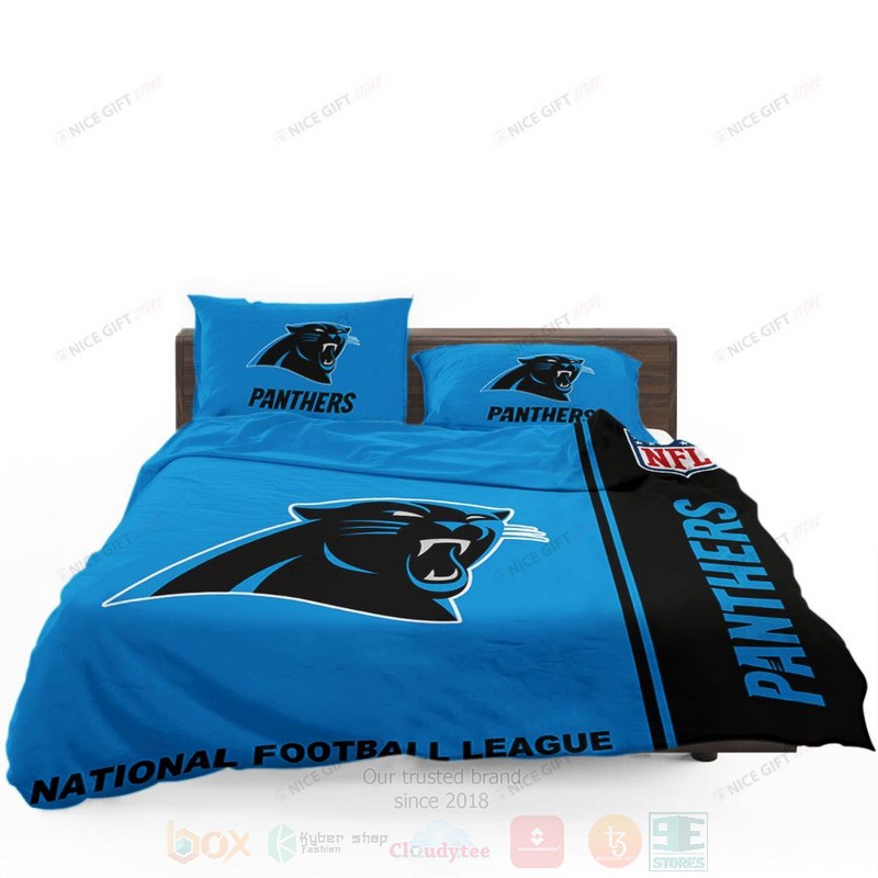 NFL Carolina Panthers Inspired Blue Bedding Set